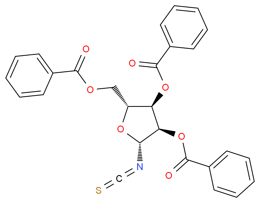 [(2R,3R,4R,5R)-3,4-bis(benzoyloxy)-5-isothiocyanatooxolan-2-yl]methyl benzoate_分子结构_CAS_58214-53-2