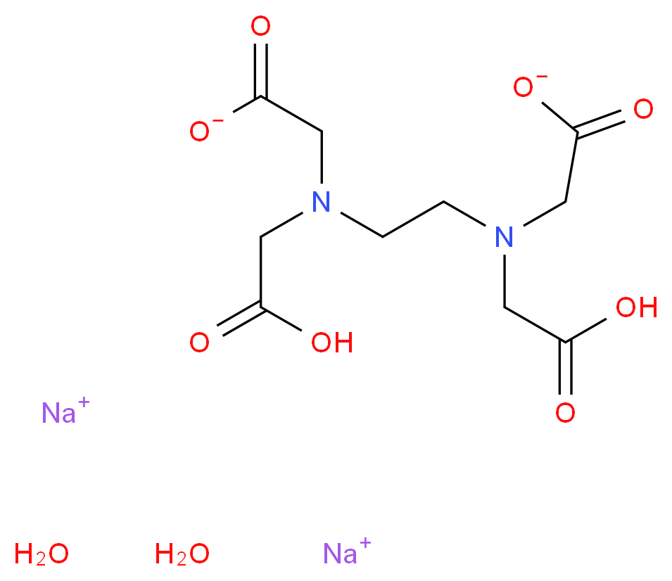 disodium 2-({2-[(carboxylatomethyl)(carboxymethyl)amino]ethyl}(carboxymethyl)amino)acetate dihydrate_分子结构_CAS_6381-92-6