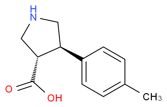 (3S,4R)-4-p-tolylpyrrolidine-3-carboxylic acid_分子结构_CAS_1049976-10-4)