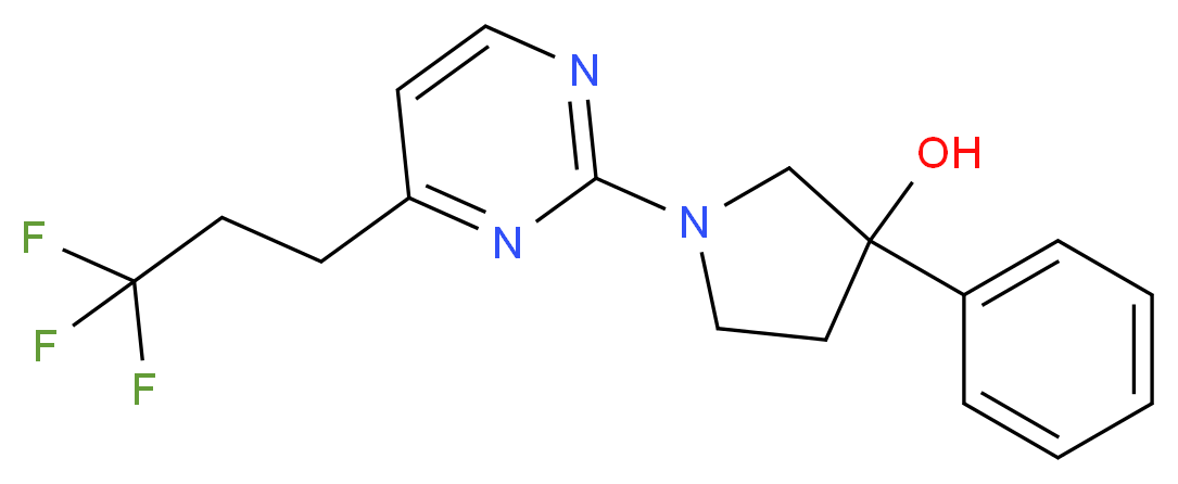 3-phenyl-1-[4-(3,3,3-trifluoropropyl)pyrimidin-2-yl]pyrrolidin-3-ol_分子结构_CAS_)