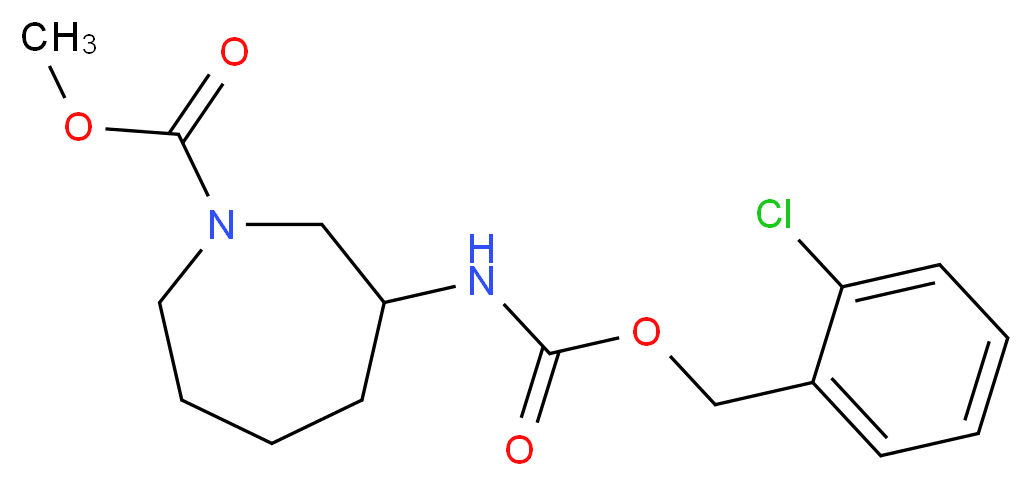 methyl 3-({[(2-chlorobenzyl)oxy]carbonyl}amino)azepane-1-carboxylate_分子结构_CAS_)