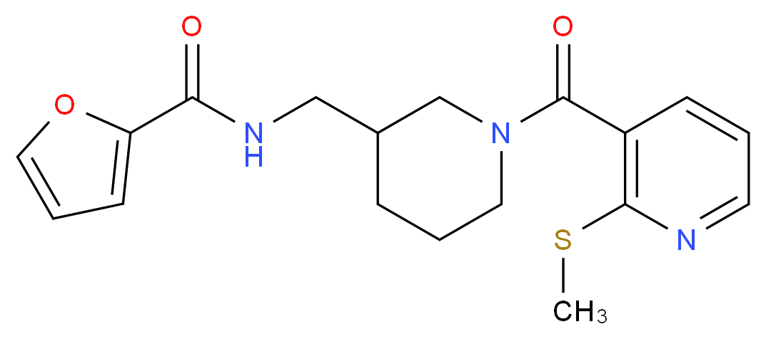 N-[(1-{[2-(methylthio)-3-pyridinyl]carbonyl}-3-piperidinyl)methyl]-2-furamide_分子结构_CAS_)