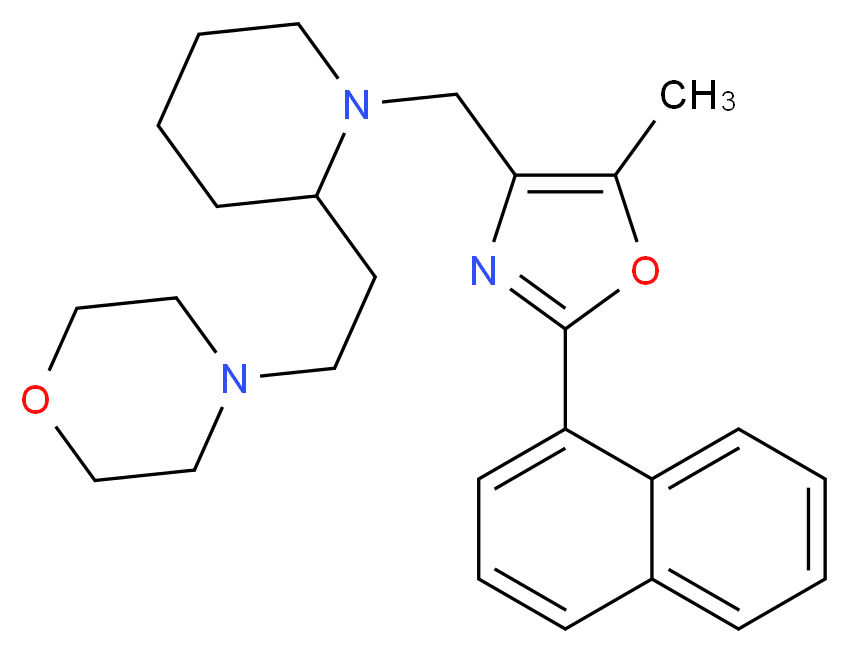 4-[2-(1-{[5-methyl-2-(1-naphthyl)-1,3-oxazol-4-yl]methyl}-2-piperidinyl)ethyl]morpholine_分子结构_CAS_)