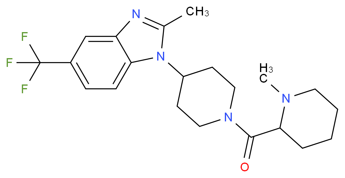 2-methyl-1-{1-[(1-methyl-2-piperidinyl)carbonyl]-4-piperidinyl}-5-(trifluoromethyl)-1H-benzimidazole_分子结构_CAS_)