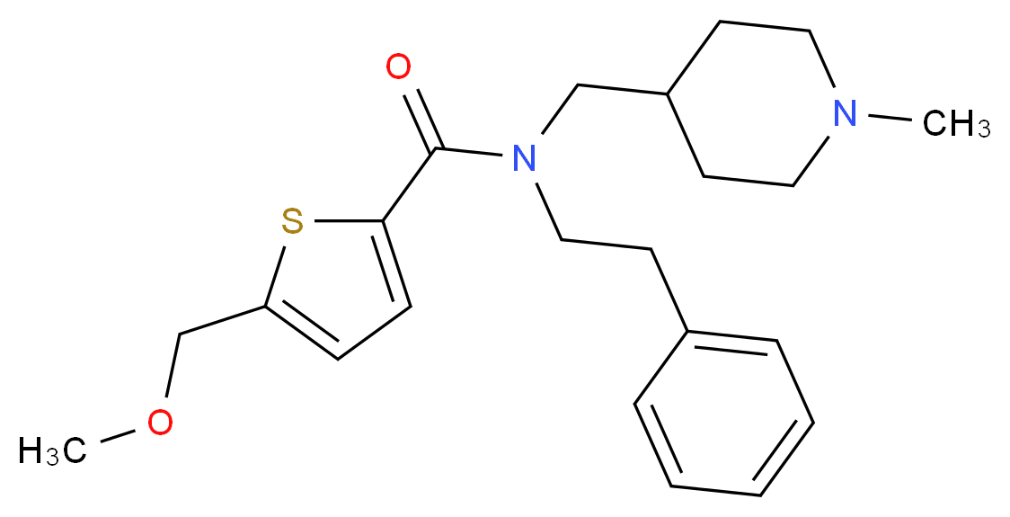 5-(methoxymethyl)-N-[(1-methyl-4-piperidinyl)methyl]-N-(2-phenylethyl)-2-thiophenecarboxamide_分子结构_CAS_)