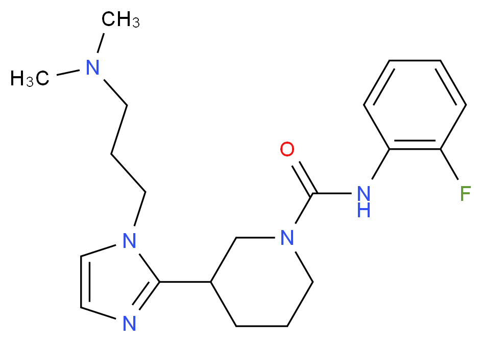 3-{1-[3-(dimethylamino)propyl]-1H-imidazol-2-yl}-N-(2-fluorophenyl)piperidine-1-carboxamide_分子结构_CAS_)