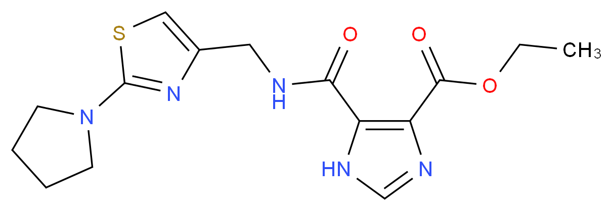 ethyl 5-({[(2-pyrrolidin-1-yl-1,3-thiazol-4-yl)methyl]amino}carbonyl)-1H-imidazole-4-carboxylate_分子结构_CAS_)
