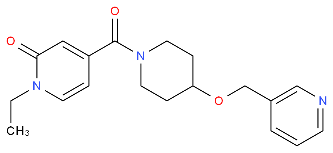 1-ethyl-4-{[4-(3-pyridinylmethoxy)-1-piperidinyl]carbonyl}-2(1H)-pyridinone_分子结构_CAS_)
