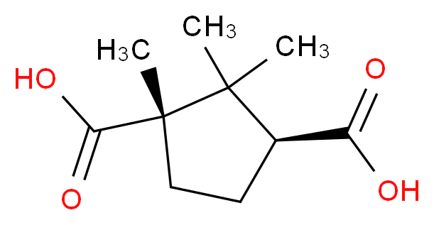 (1S,3S)-1,2,2-trimethylcyclopentane-1,3-dicarboxylic acid_分子结构_CAS_560-09-8