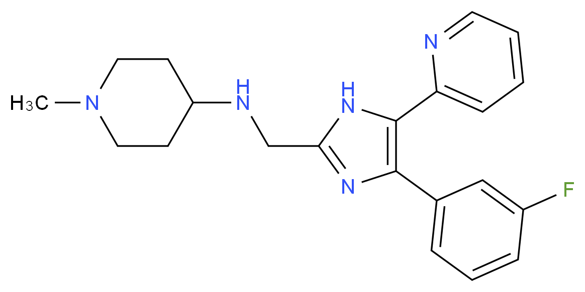 N-{[4-(3-fluorophenyl)-5-pyridin-2-yl-1H-imidazol-2-yl]methyl}-1-methylpiperidin-4-amine_分子结构_CAS_)