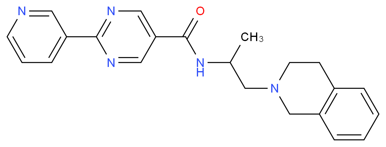 N-[2-(3,4-dihydro-2(1H)-isoquinolinyl)-1-methylethyl]-2-(3-pyridinyl)-5-pyrimidinecarboxamide_分子结构_CAS_)