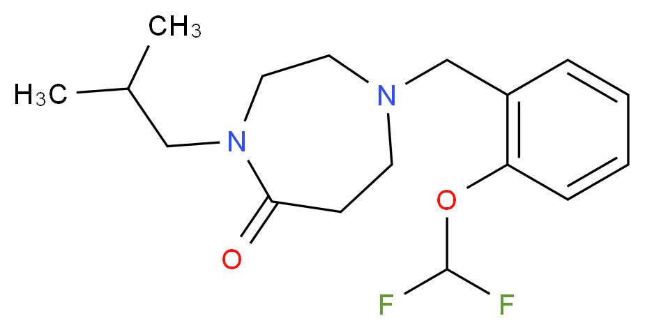 1-[2-(difluoromethoxy)benzyl]-4-isobutyl-1,4-diazepan-5-one_分子结构_CAS_)