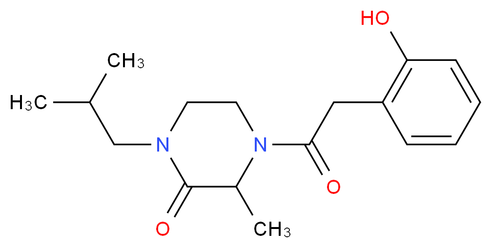 4-[(2-hydroxyphenyl)acetyl]-1-isobutyl-3-methyl-2-piperazinone_分子结构_CAS_)