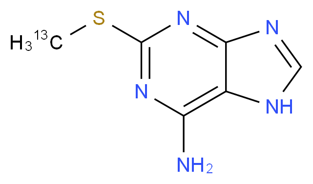 2-(甲基-13C,d3-硫代)腺嘌呤_分子结构_CAS_1216721-76-4)