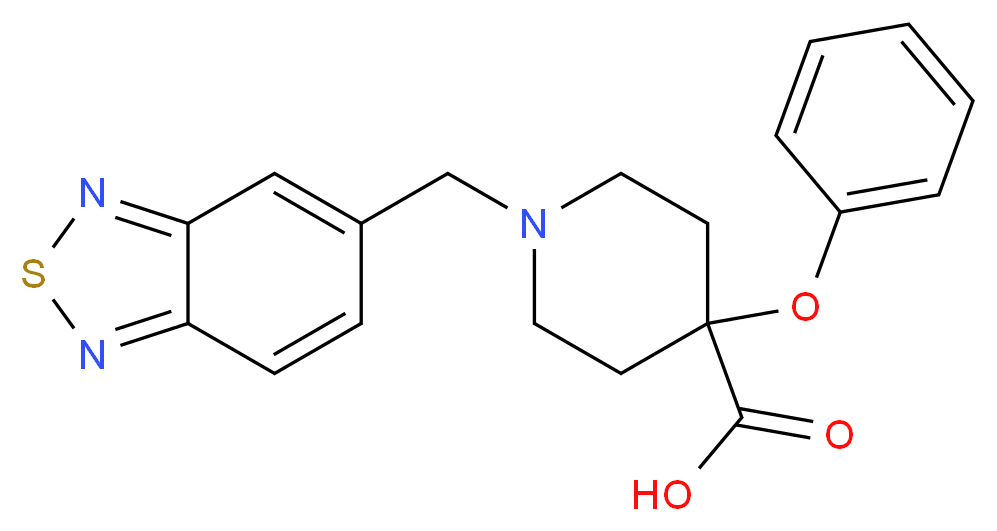 1-(2,1,3-benzothiadiazol-5-ylmethyl)-4-phenoxypiperidine-4-carboxylic acid_分子结构_CAS_)