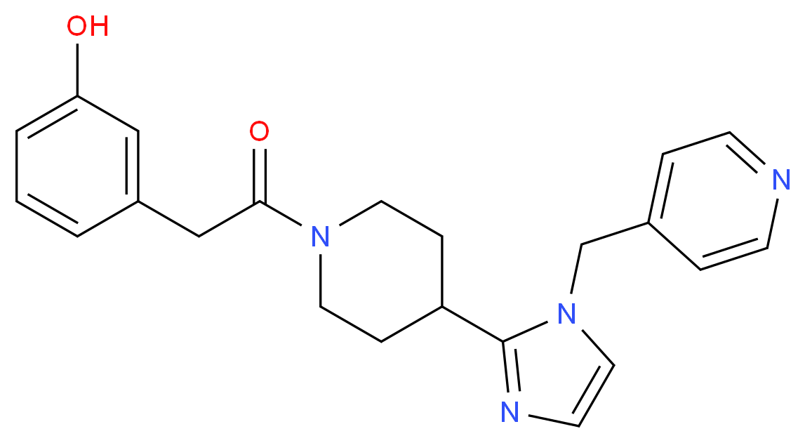 3-(2-oxo-2-{4-[1-(pyridin-4-ylmethyl)-1H-imidazol-2-yl]piperidin-1-yl}ethyl)phenol_分子结构_CAS_)