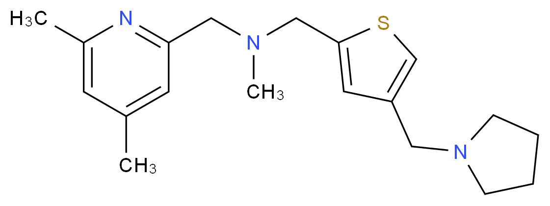 1-(4,6-dimethylpyridin-2-yl)-N-methyl-N-{[4-(pyrrolidin-1-ylmethyl)-2-thienyl]methyl}methanamine_分子结构_CAS_)