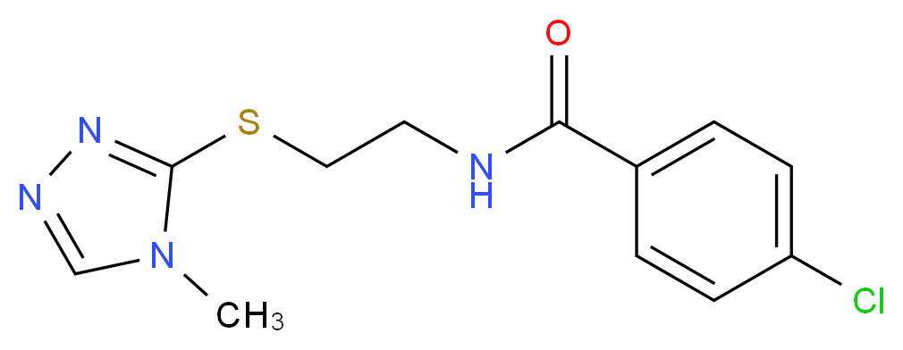 4-chloro-N-{2-[(4-methyl-4H-1,2,4-triazol-3-yl)thio]ethyl}benzamide_分子结构_CAS_)