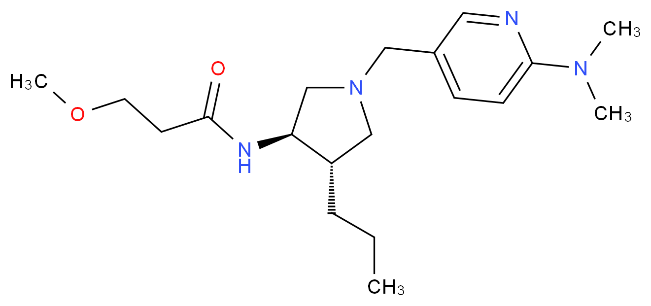 N-((3R*,4S*)-1-{[6-(dimethylamino)-3-pyridinyl]methyl}-4-propyl-3-pyrrolidinyl)-3-methoxypropanamide_分子结构_CAS_)