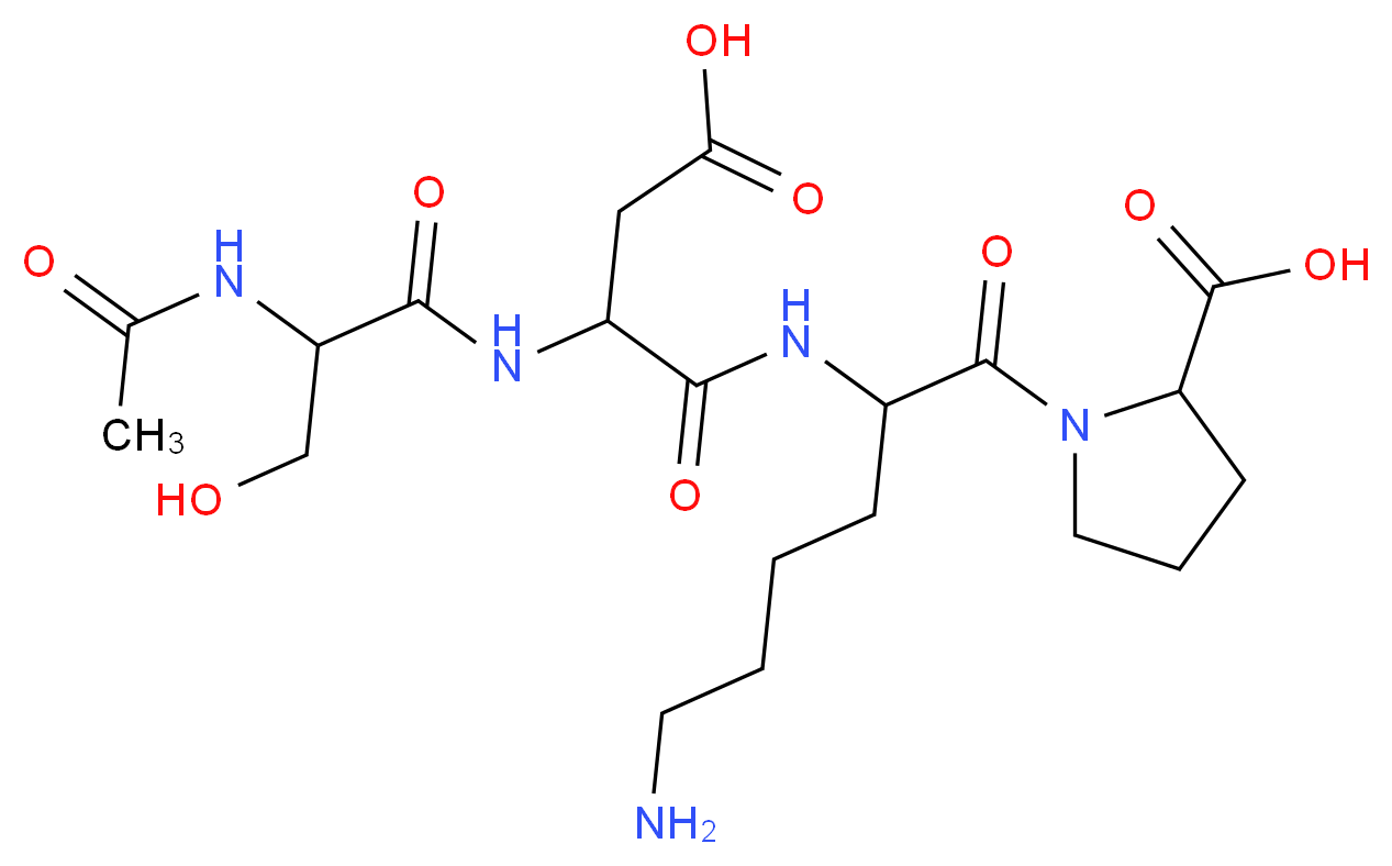 Acetyl-Ser-Asp-Lys-Pro_分子结构_CAS_127103-11-1)