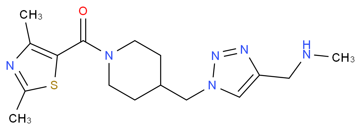 1-[1-({1-[(2,4-dimethyl-1,3-thiazol-5-yl)carbonyl]-4-piperidinyl}methyl)-1H-1,2,3-triazol-4-yl]-N-methylmethanamine_分子结构_CAS_)