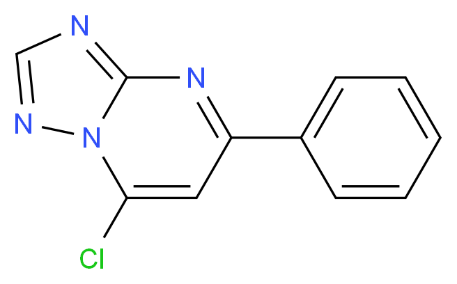 7-chloro-5-phenyl[1,2,4]triazolo[1,5-a]pyrimidine_分子结构_CAS_28565-43-7)