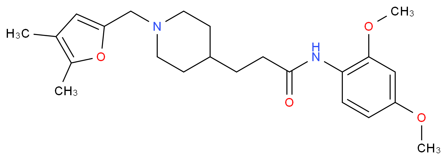 N-(2,4-dimethoxyphenyl)-3-{1-[(4,5-dimethyl-2-furyl)methyl]-4-piperidinyl}propanamide_分子结构_CAS_)