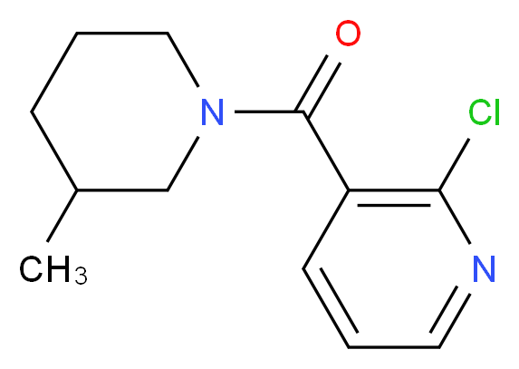 (2-Chloro-3-pyridinyl)(3-methyl-1-piperidinyl)-methanone_分子结构_CAS_)