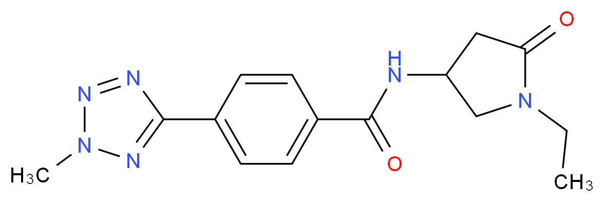 N-(1-ethyl-5-oxopyrrolidin-3-yl)-4-(2-methyl-2H-tetrazol-5-yl)benzamide_分子结构_CAS_)