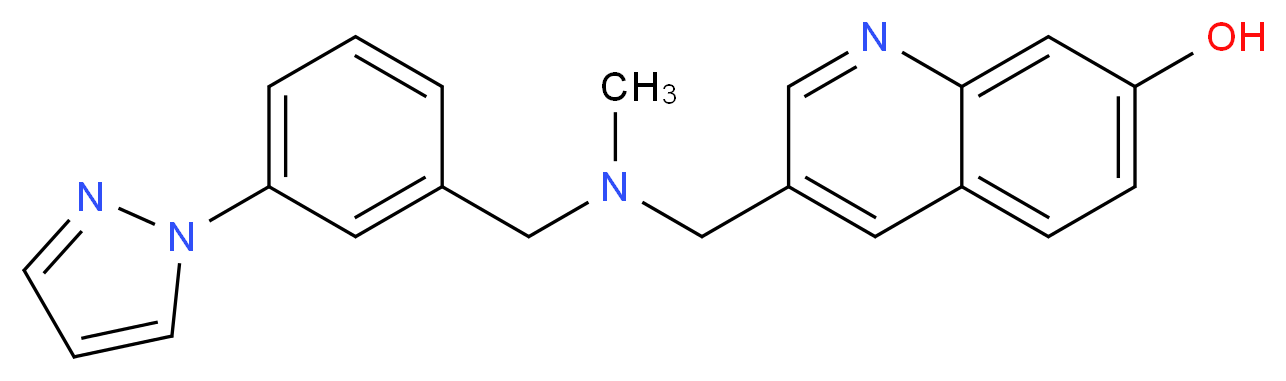 3-({methyl[3-(1H-pyrazol-1-yl)benzyl]amino}methyl)-7-quinolinol_分子结构_CAS_)