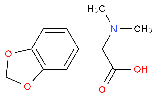 2-(2H-1,3-benzodioxol-5-yl)-2-(dimethylamino)acetic acid_分子结构_CAS_1103977-07-6