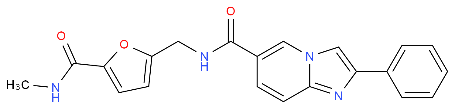 N-({5-[(methylamino)carbonyl]-2-furyl}methyl)-2-phenylimidazo[1,2-a]pyridine-6-carboxamide_分子结构_CAS_)