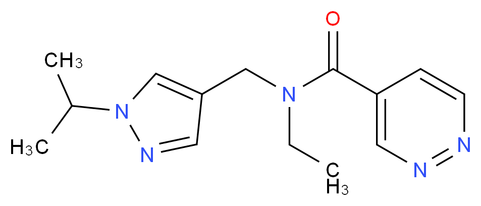 N-ethyl-N-[(1-isopropyl-1H-pyrazol-4-yl)methyl]-4-pyridazinecarboxamide_分子结构_CAS_)