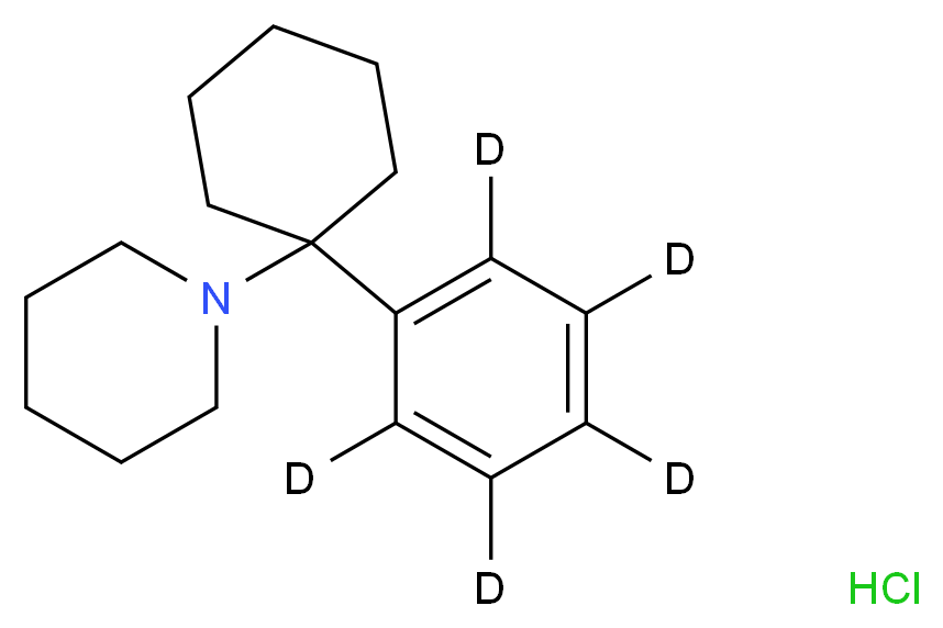 1-[1-(<sup>2</sup>H<sub>5</sub>)phenylcyclohexyl]piperidine hydrochloride_分子结构_CAS_60124-79-0