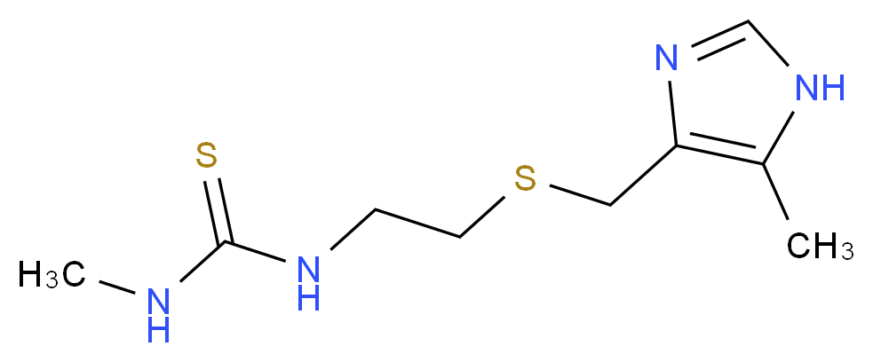 3-methyl-1-(2-{[(5-methyl-1H-imidazol-4-yl)methyl]sulfanyl}ethyl)thiourea_分子结构_CAS_34839-70-8