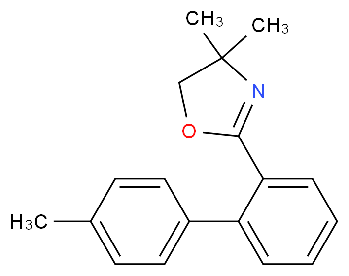4,4-二甲基-2-(4'-甲基-2-联苯基)-2-噁吖啉_分子结构_CAS_84392-32-5)