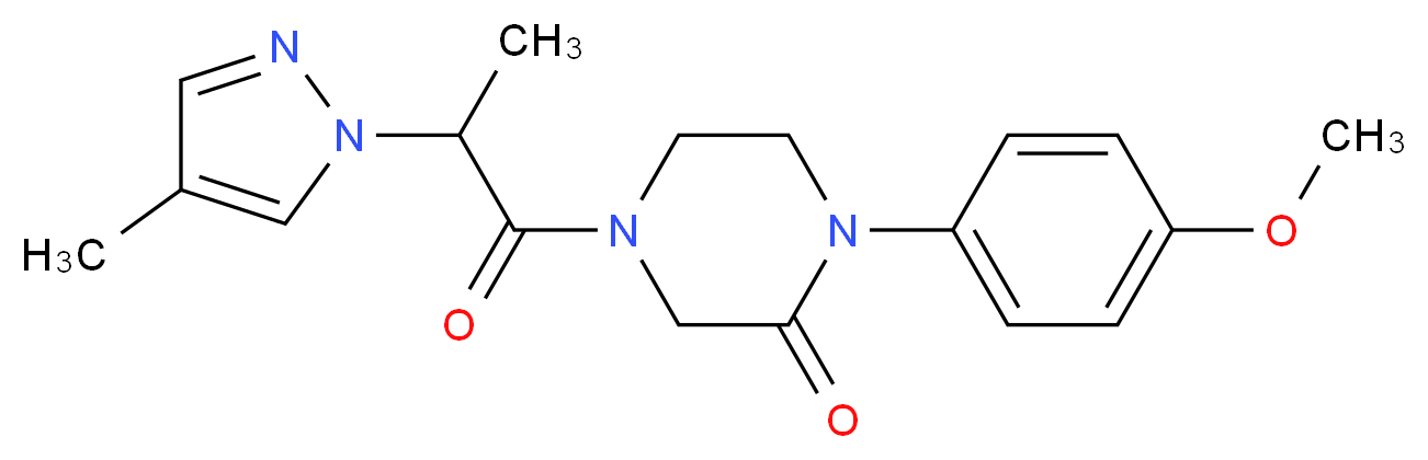 1-(4-methoxyphenyl)-4-[2-(4-methyl-1H-pyrazol-1-yl)propanoyl]-2-piperazinone_分子结构_CAS_)