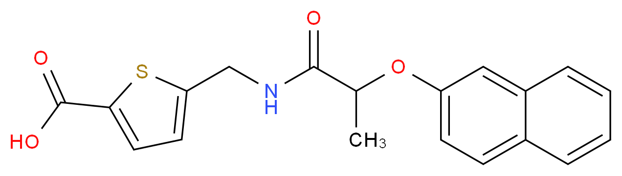 5-({[2-(2-naphthyloxy)propanoyl]amino}methyl)-2-thiophenecarboxylic acid_分子结构_CAS_)