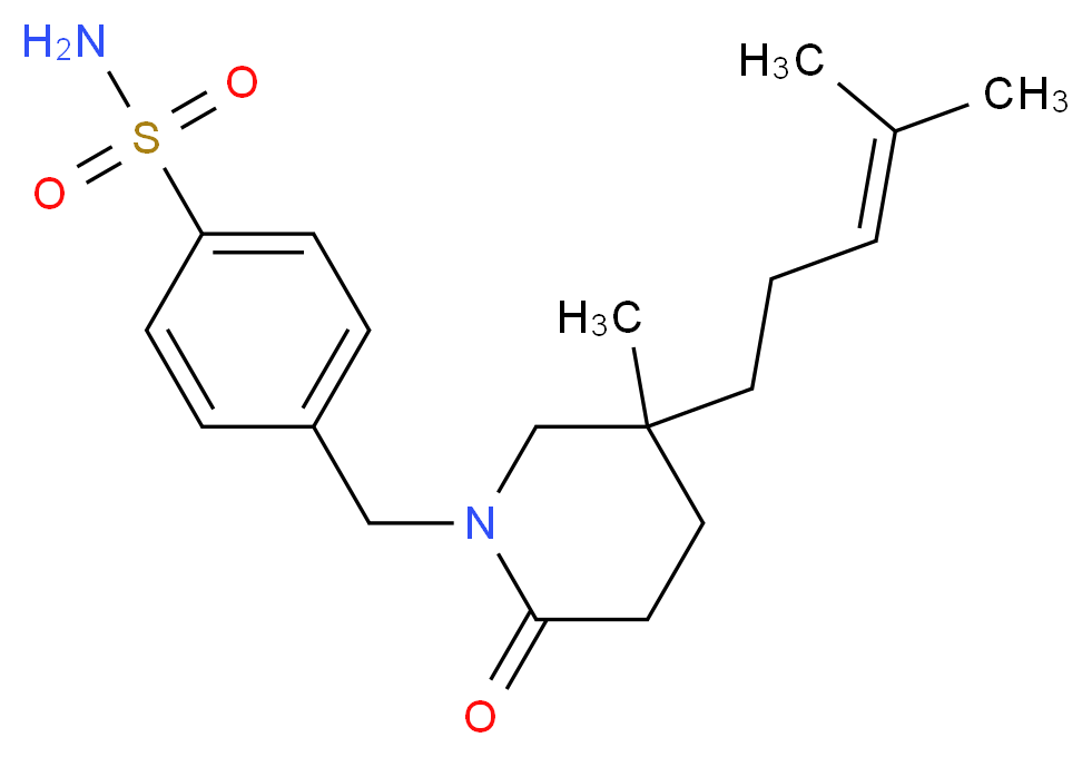 4-{[5-methyl-5-(4-methylpent-3-en-1-yl)-2-oxopiperidin-1-yl]methyl}benzenesulfonamide_分子结构_CAS_)