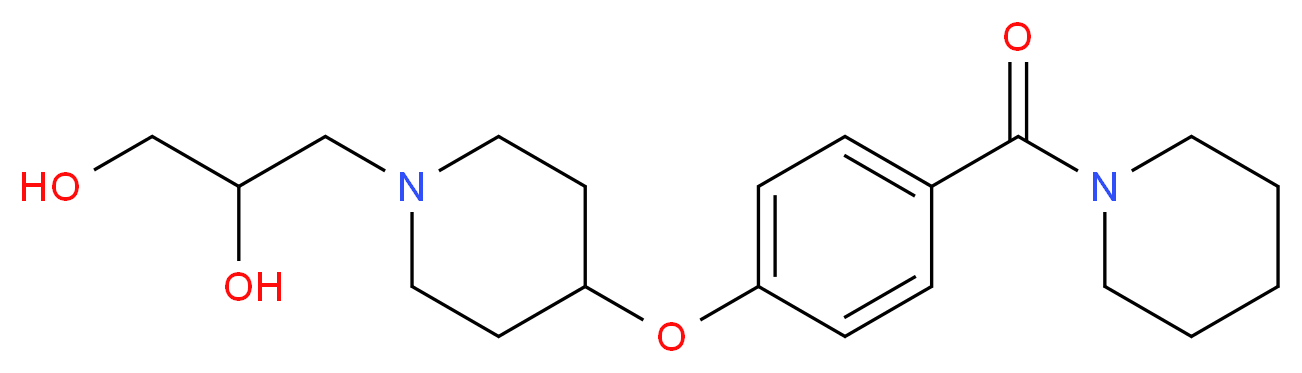 3-{4-[4-(1-piperidinylcarbonyl)phenoxy]-1-piperidinyl}-1,2-propanediol_分子结构_CAS_)
