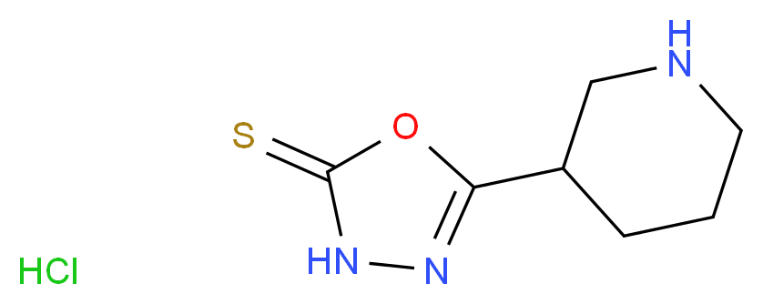 5-(piperidin-3-yl)-1,3,4-oxadiazole-2(3H)-thione hydrochloride_分子结构_CAS_1046079-50-8)