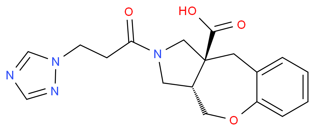 (3aS*,10aS*)-2-[3-(1H-1,2,4-triazol-1-yl)propanoyl]-2,3,3a,4-tetrahydro-1H-[1]benzoxepino[3,4-c]pyrrole-10a(10H)-carboxylic acid_分子结构_CAS_)