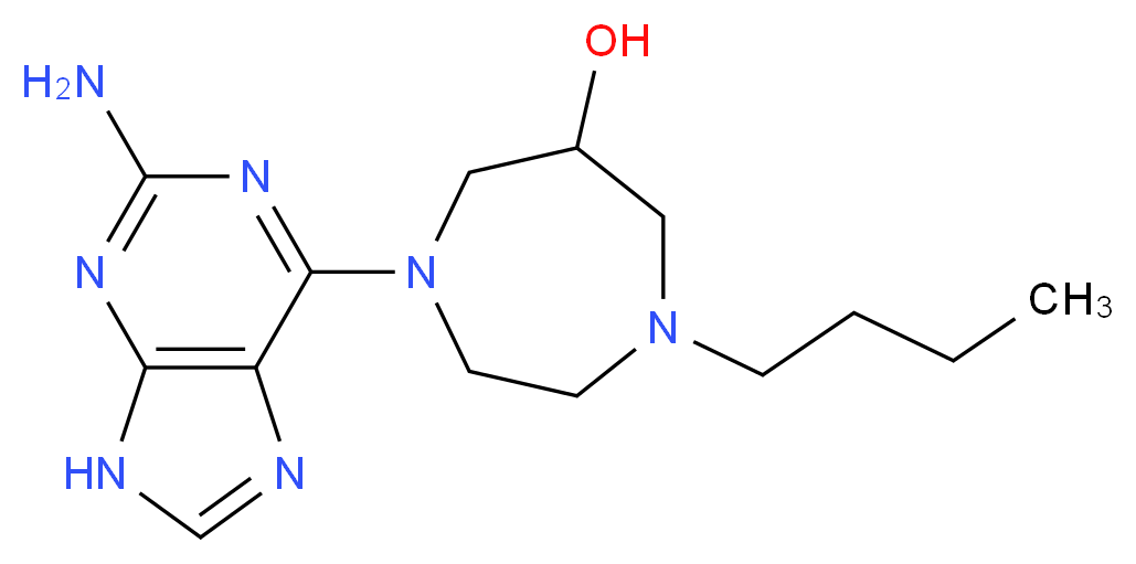 1-(2-amino-9H-purin-6-yl)-4-butyl-1,4-diazepan-6-ol_分子结构_CAS_)