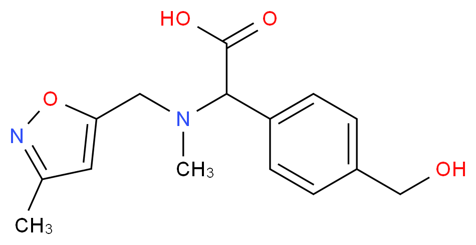 [4-(hydroxymethyl)phenyl]{methyl[(3-methylisoxazol-5-yl)methyl]amino}acetic acid_分子结构_CAS_)