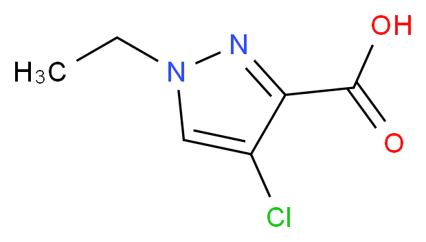 4-Chloro-1-ethyl-1H-pyrazole-3-carboxylic acid_分子结构_CAS_)