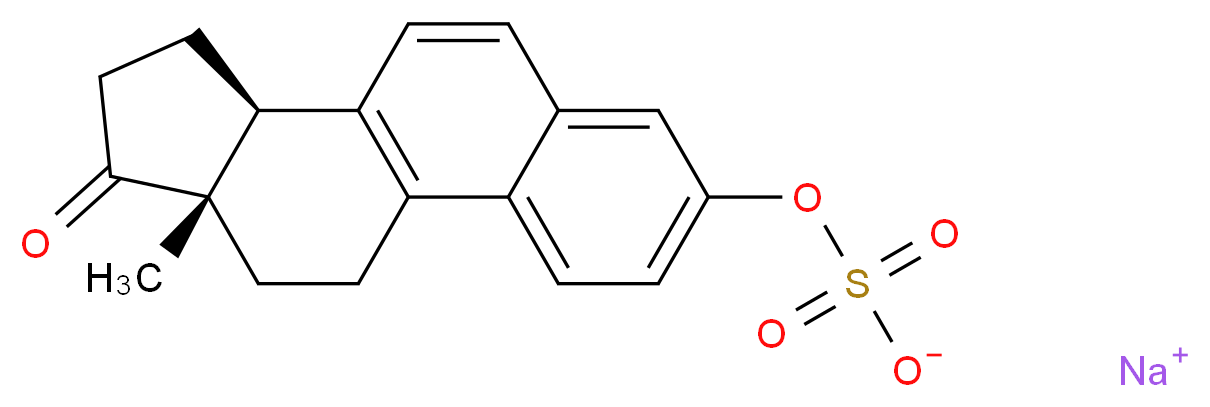 sodium (11S,15S)-15-methyl-14-oxotetracyclo[8.7.0.0<sup>2</sup>,<sup>7</sup>.0<sup>1</sup><sup>1</sup>,<sup>1</sup><sup>5</sup>]heptadeca-1(10),2,4,6,8-pentaen-5-yl sulfate_分子结构_CAS_16680-48-1