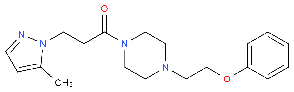 1-[3-(5-methyl-1H-pyrazol-1-yl)propanoyl]-4-(2-phenoxyethyl)piperazine_分子结构_CAS_)