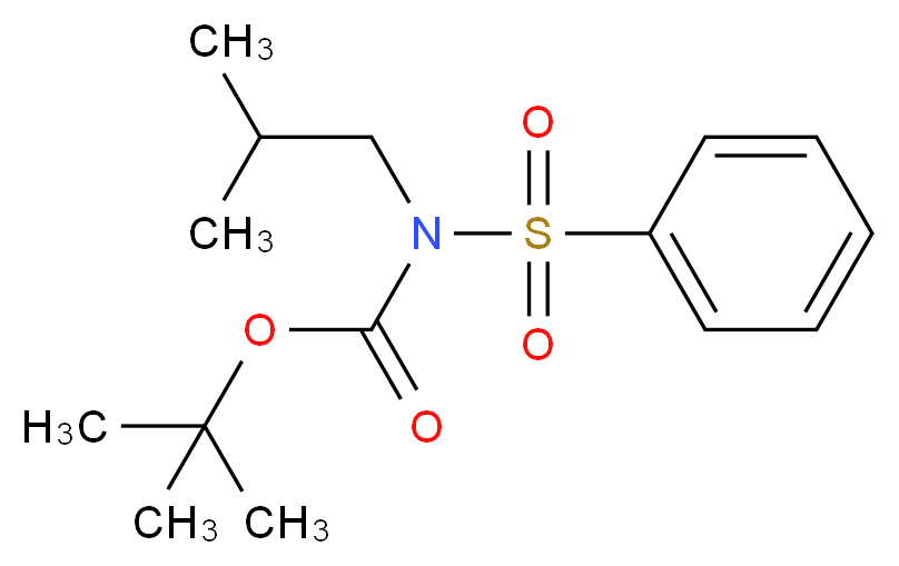 tert-butyl N-(benzenesulfonyl)-N-(2-methylpropyl)carbamate_分子结构_CAS_932710-66-2