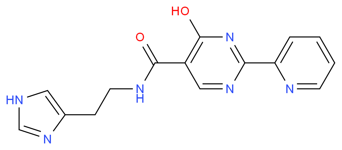 4-hydroxy-N-[2-(1H-imidazol-4-yl)ethyl]-2-pyridin-2-ylpyrimidine-5-carboxamide_分子结构_CAS_)