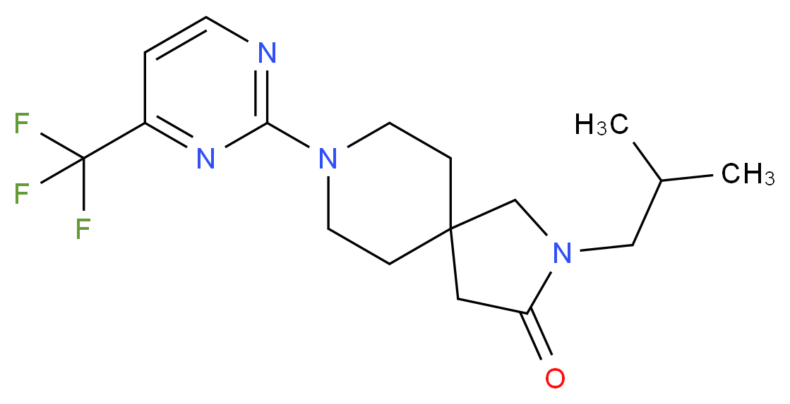 2-isobutyl-8-[4-(trifluoromethyl)-2-pyrimidinyl]-2,8-diazaspiro[4.5]decan-3-one_分子结构_CAS_)